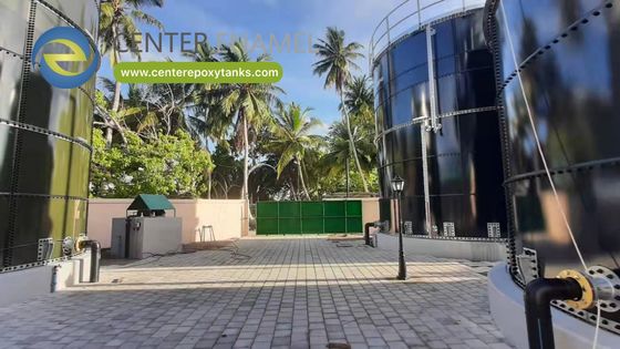 유출물 저장용 에포시 코팅 스틸 볼트 탱크: 쓰레기 매립 물 을 안전하게 보관
