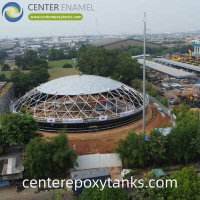 용접 강철 윤활유 저장 탱크용 외부 부동 지붕: 고가 윤활유를 습기 및 열화 오염 물질로부터 보호