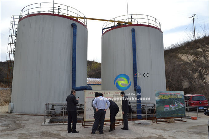 바이오가스 공장 동물 배설물 하수물 슬러드 플랜트에서 에너지 생산을 위한 유리 합성 철강 탱크 1
